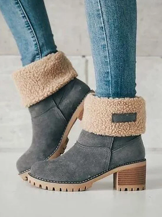 Plain West Style Autumn Suede Western Boots