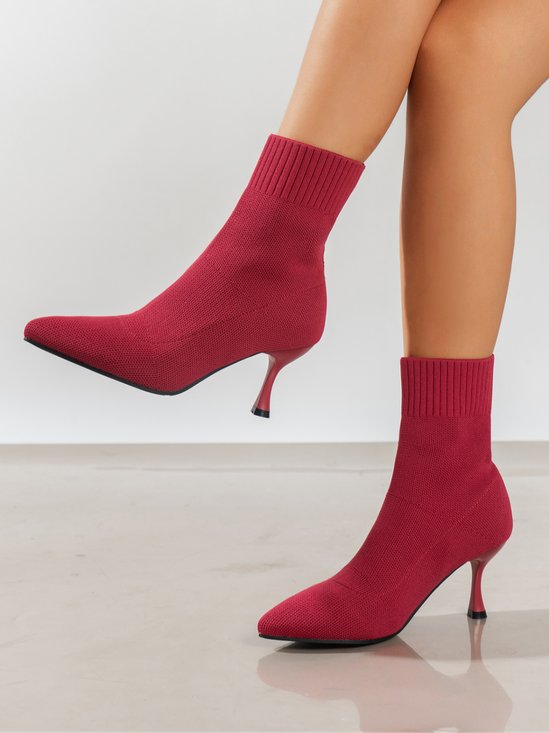 Women Minimalist High-Elastic Stiletto Heel Sock Boots