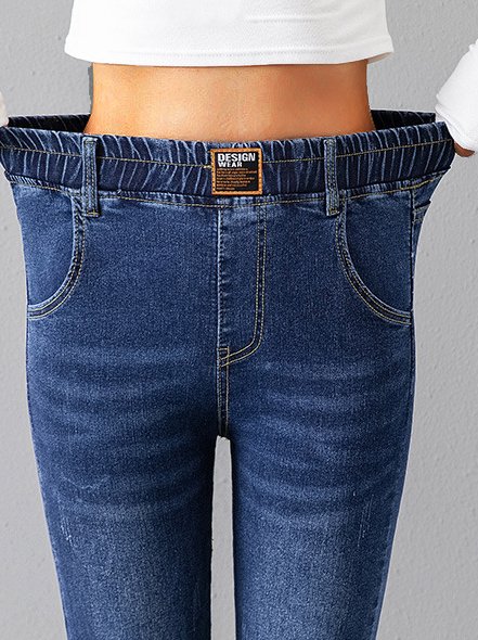 Denim Plain Casual Pocket Stitching Jeans