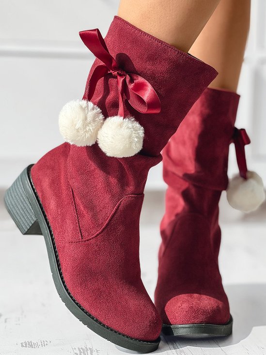 Autumn Casual Christmas Faux Suede Boot