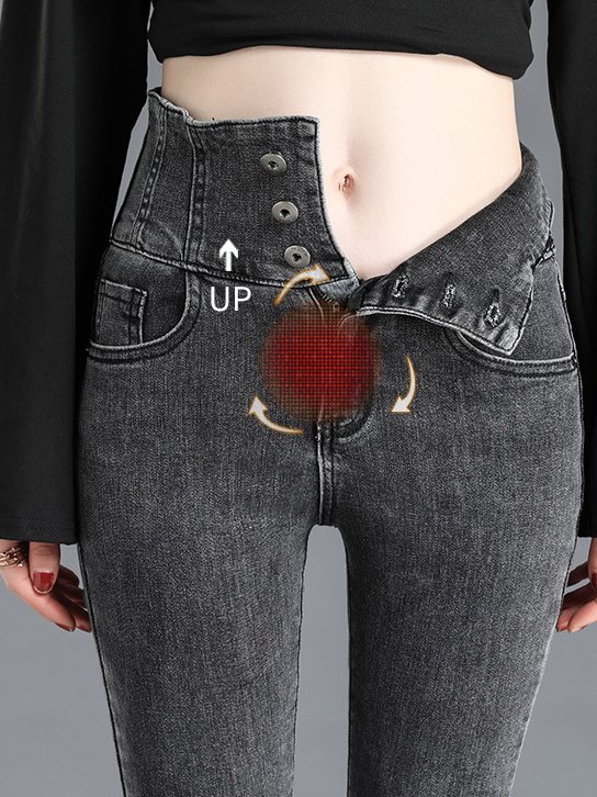 Casual Pocket Stitching Denim Regular Fit Jeans