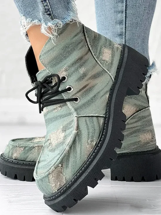 Pu Casual Abstract Autumn Riding Boots