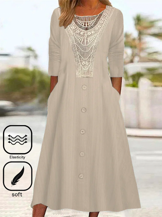 Casual Lace Loose Dress