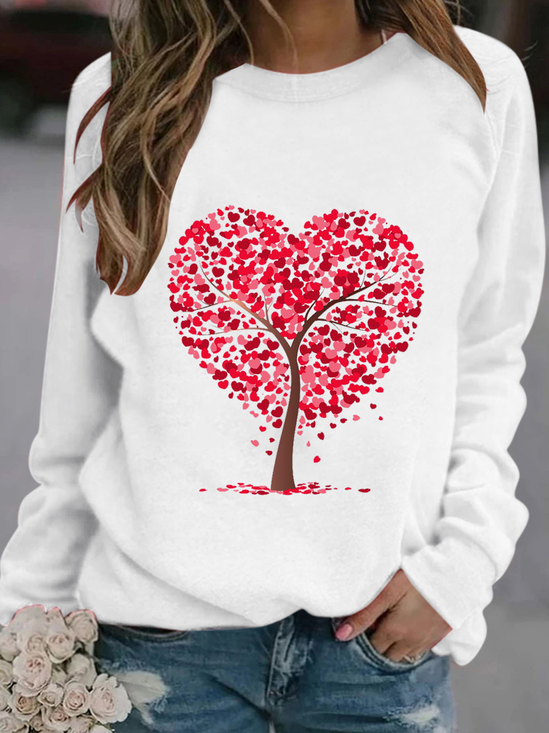 Casual Heart Print Sweatshirt