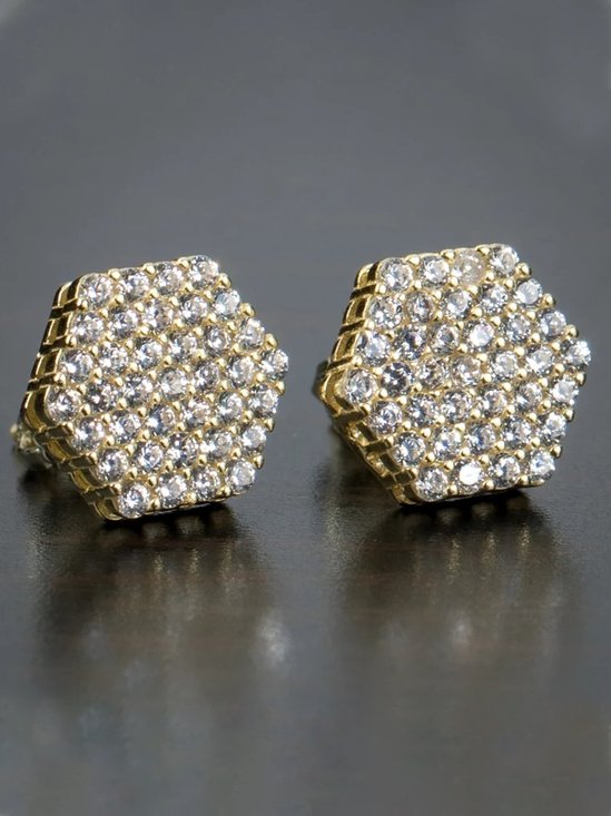 European and American ladies' popular hexagonal earrings