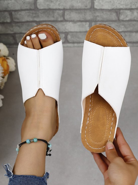 Casual Wedge Heel Summer Slide Sandals