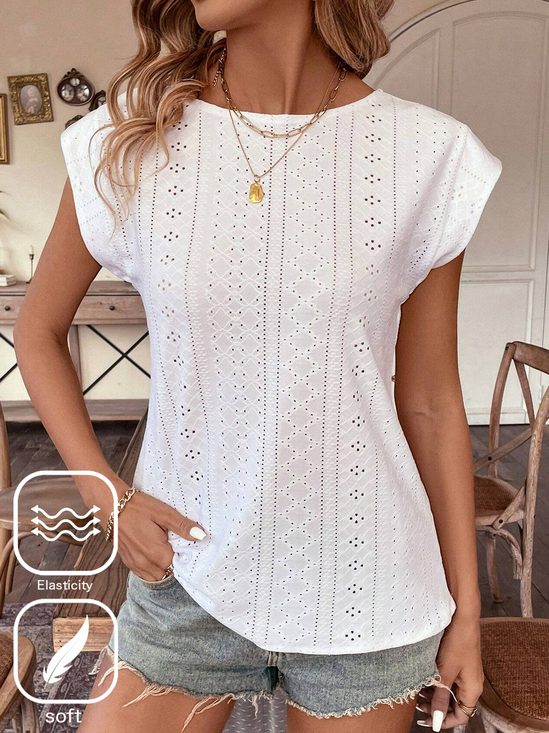 Crew Neck Casual Knitted Loose T-Shirt