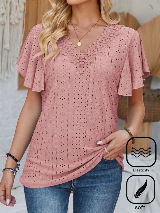 Lace Casual Loose T-Shirt