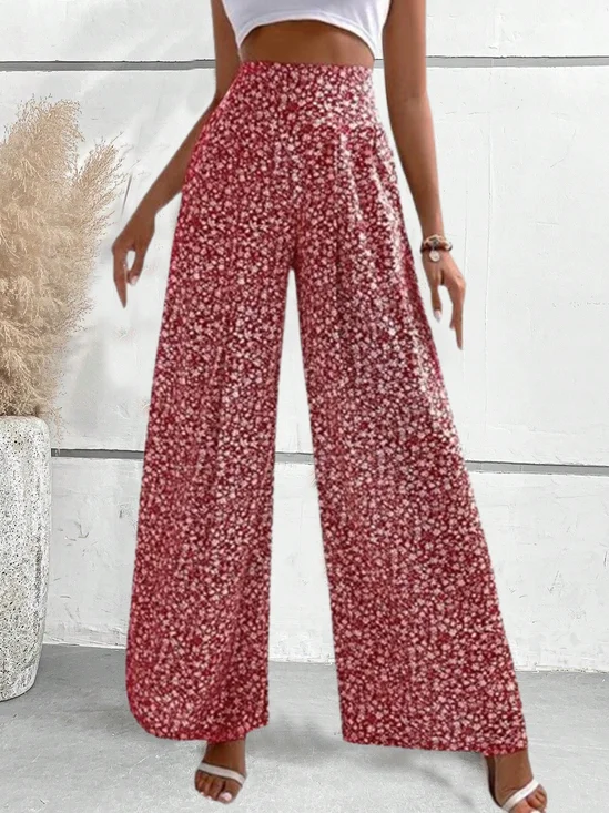 Loose Disty Floral Casual Pants