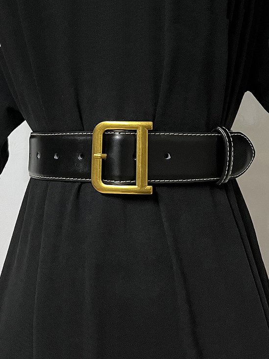 Vintage Minimalist D-shape Buckle Belt