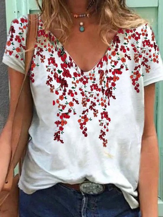 Plus Size Floral Loose Casual T-Shirt