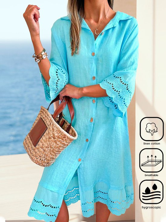 Vacation Loose Cotton And Linen Dress