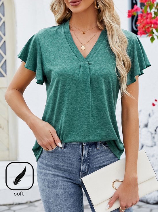 V Neck Loose Casual T-Shirt