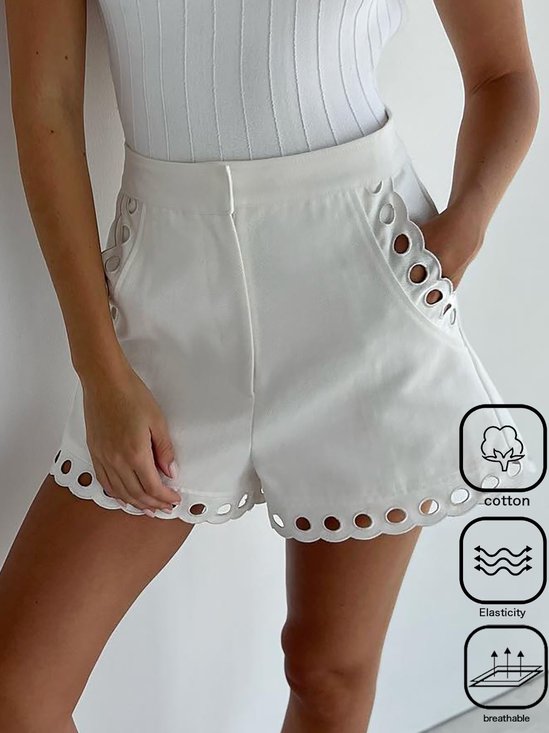 Casual Loose Cotton Pocket Stitching Shorts