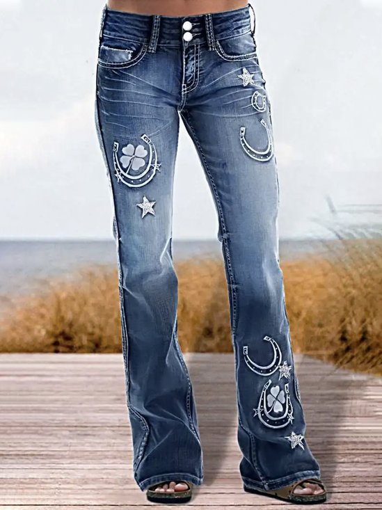 West Style Pocket Stitching Jeans