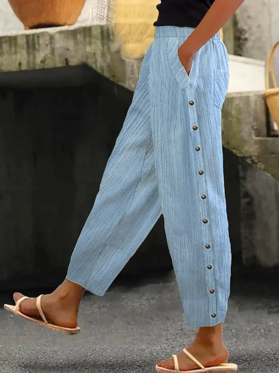 Loose Casual Plain Pants