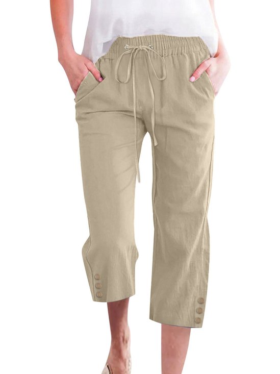 Pocket Stitching Casual Pants