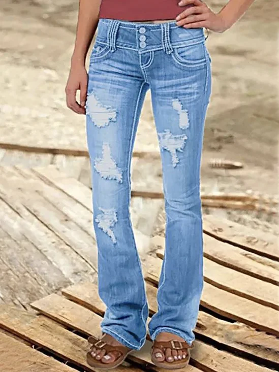 Ripped West Style Jeans