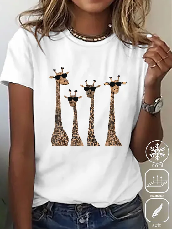 Plus Size Casual Deer Loose T-Shirt