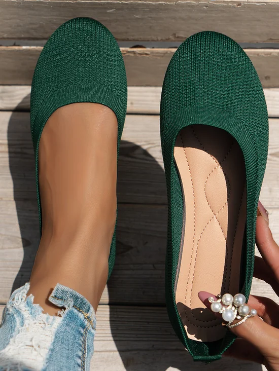 Plain All Season Mesh Fabric Shallow Shoes