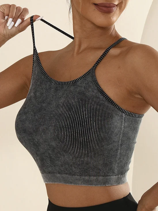 Plain Knitted Loose Sports Cami