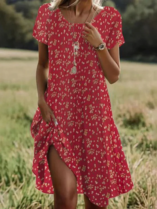 Loose Casual Floral Dress