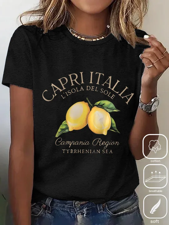 Lemon Casual Cotton T-Shirt