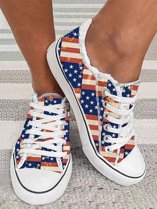 America Flag Casual Canvas Shoes