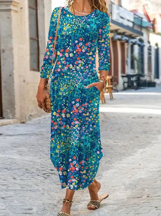 Loose Casual Floral Dress