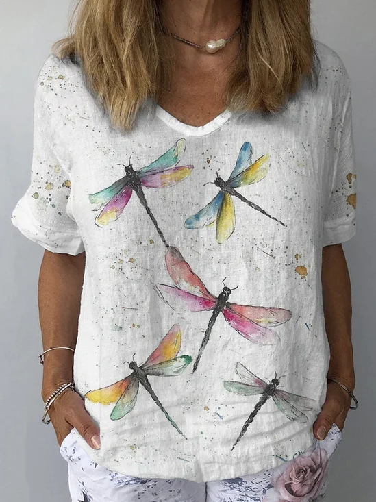 Loose Casual Dragonfly Blouse