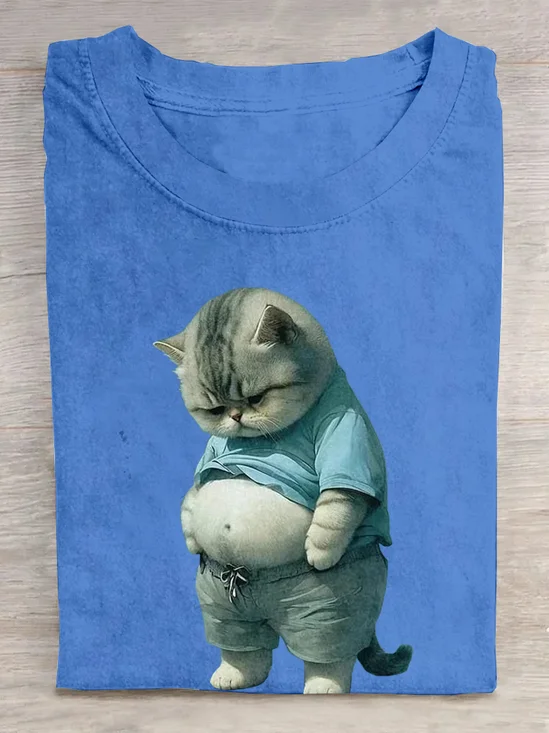 Cotton Cat Casual Crew Neck T-Shirt