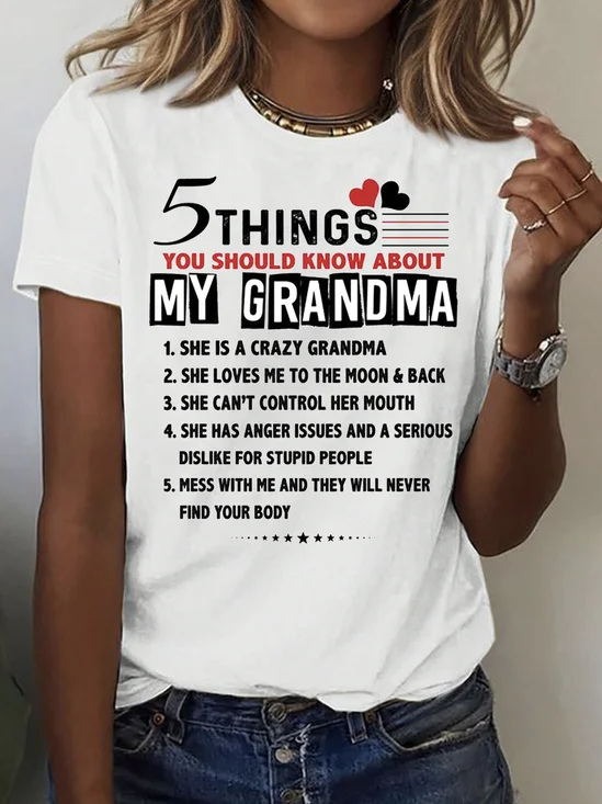 Five Things About My Grandma  Grandma T-Shirt