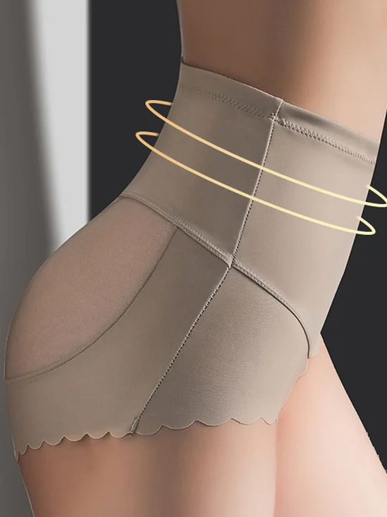 Wave edged mesh buttocks lifting women's underwear