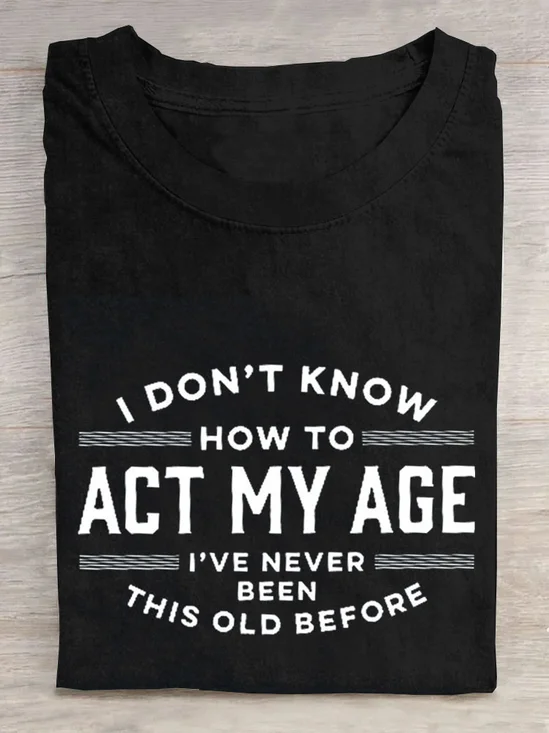 Casual Text Letters Cotton T-Shirt