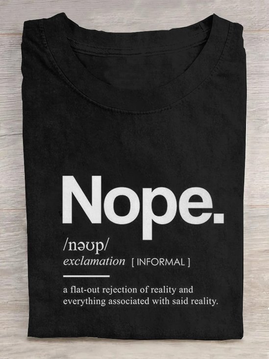 NOPE ART PRINT CASUAL T-SHIRT