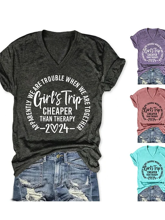 Casual Text Letters T-Shirt