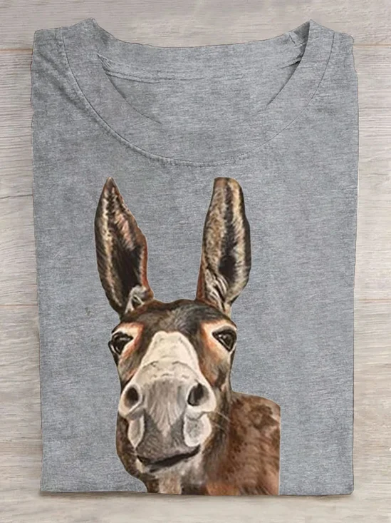 Funny Cattle Printed Casual T-Shirt