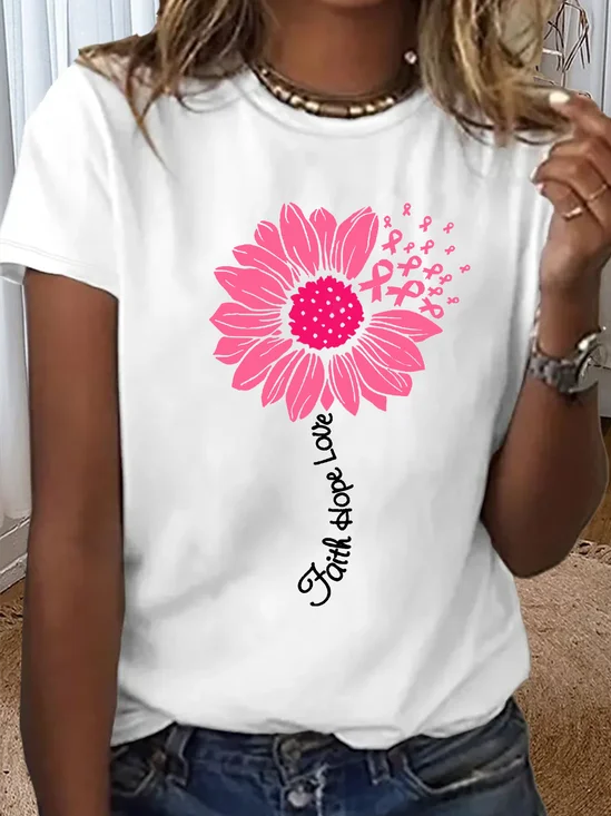 Faith Hope Love Breast Cancer T-Shirt