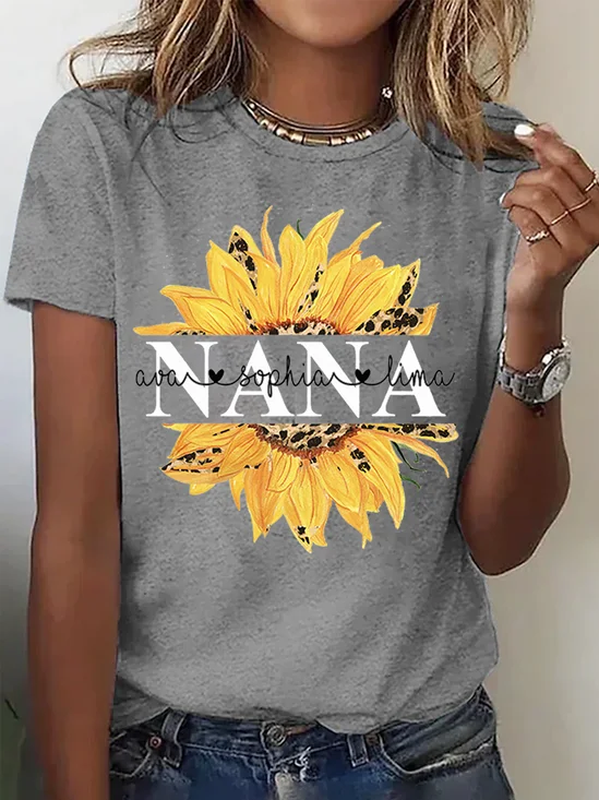 Nana Sunflower | Personalized  Grandma T-Shirt