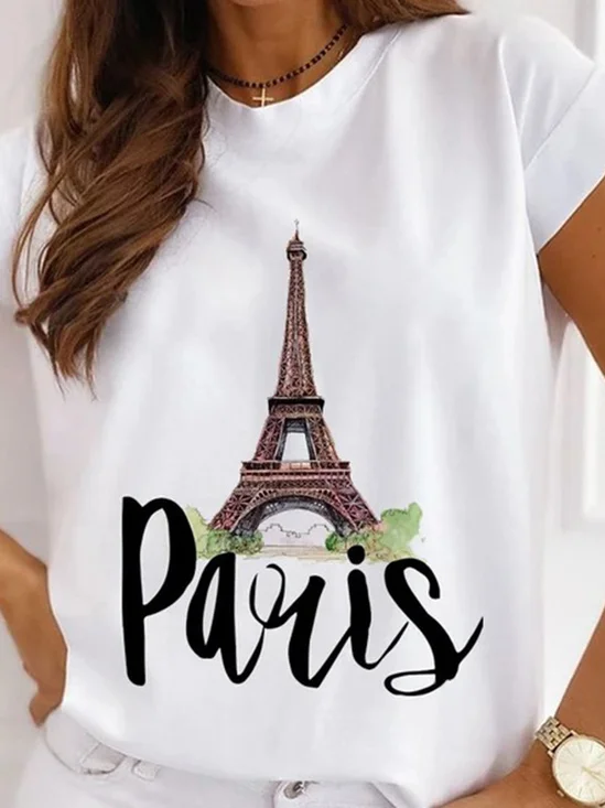 Casual Paris Letter Pattern T-Shirt