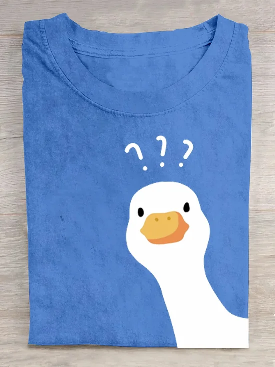 Duck Crew Neck Loose Casual T-Shirt