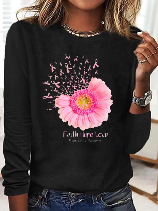 Faith Hope Love  Breast Cancer T-Shirt