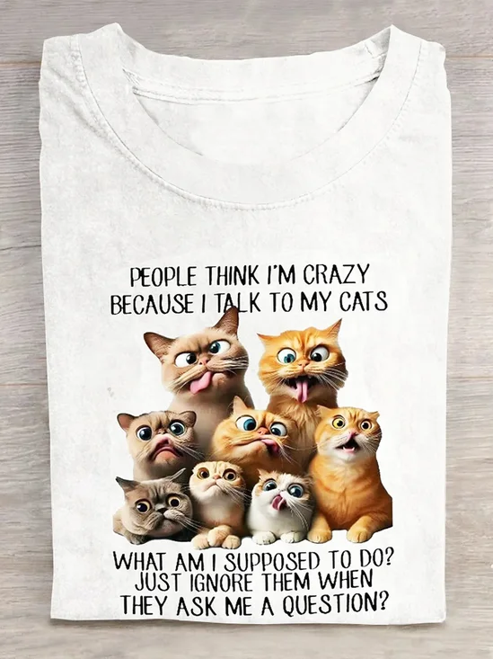 Loose Casual Cat T-Shirt