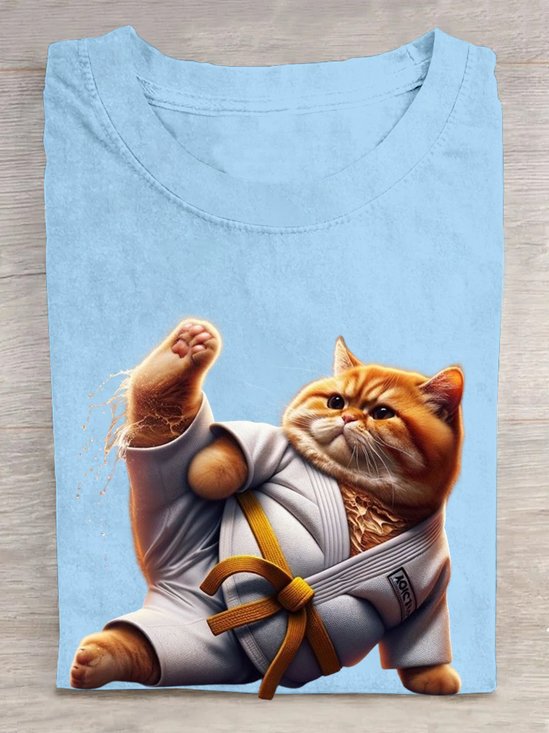 Casual Cotton Cat T-Shirt