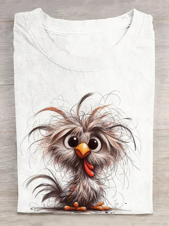 Funny Chicken Cotton Casual T-Shirt
