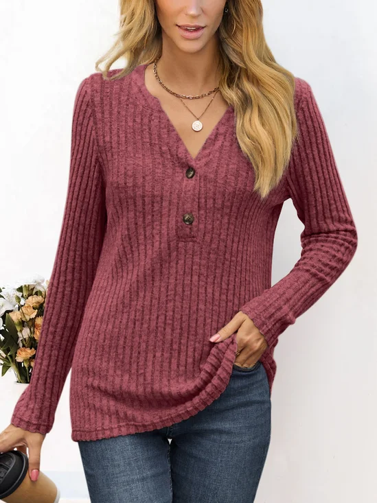 Lace Loose Casual Plain T-Shirt