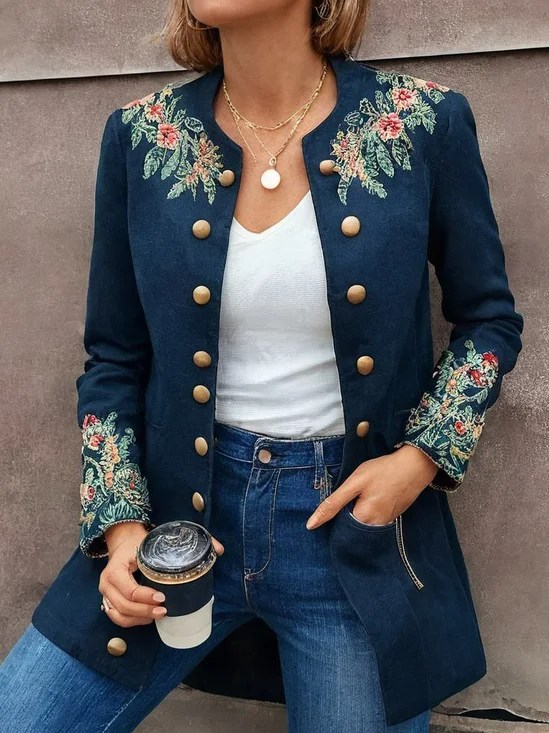 Loose Embroidery Casual Jacket