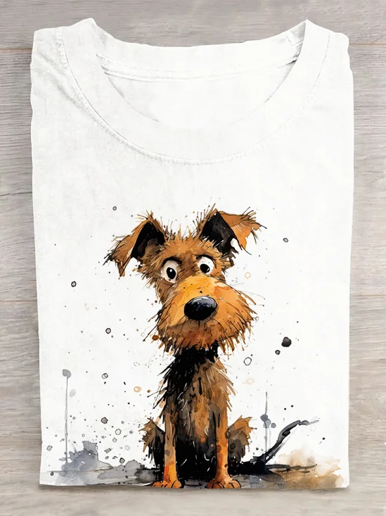 Dog Casual Cotton Loose T-Shirt