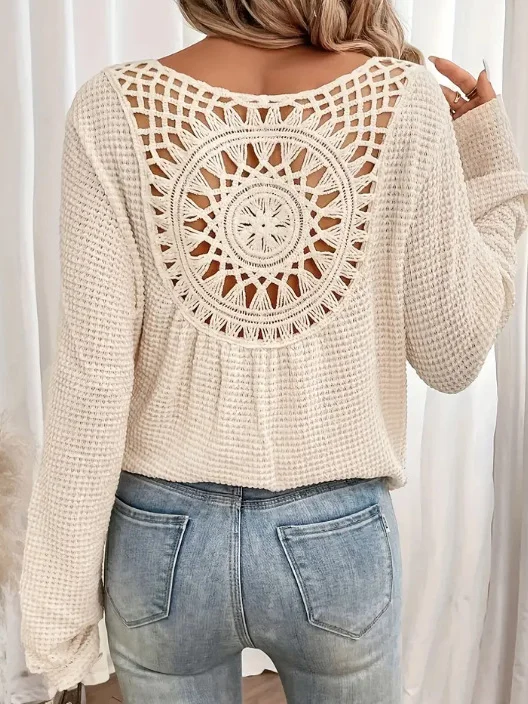 Knitted Crochet Casual Loose T-Shirt