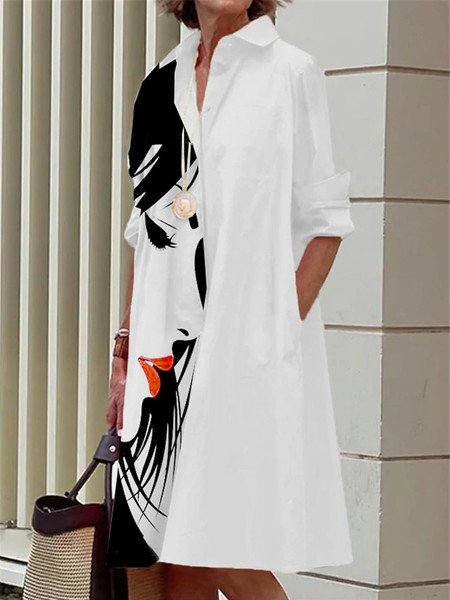 Regular Fit Casual Jersey Face Dress With No